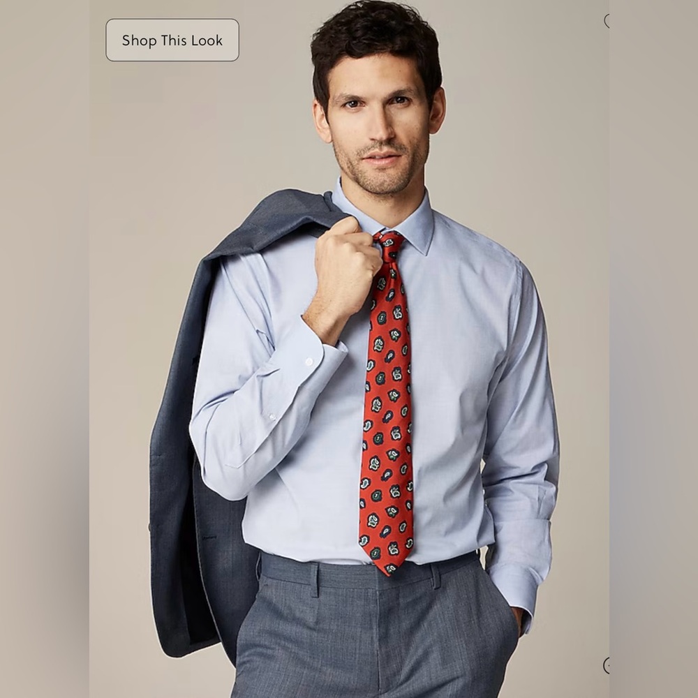 J Crew Bowery wrinkle-free dress shirt with spread collar NWOT